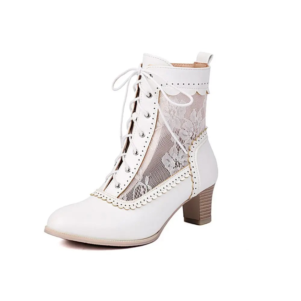 Crossfit Outfit - Botines de moda vintage con encaje